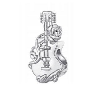 NUBIS® Stříbrný přívěšek korálek na náramek kytara - B0099
