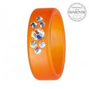 AKTUAL, s.r.o. Prsten s krystaly Swarovski®, ORANGE, vel. 56 - velikost 56 - LV4001-56