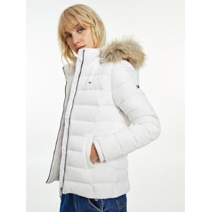 Tommy Jeans dámská bílá zimní bunda - M (YBR)