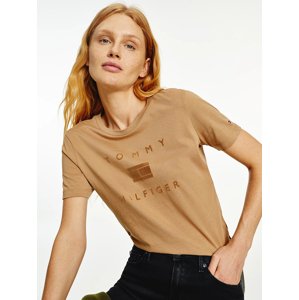 Tommy Hilfiger dámské světle hnědé tričko - XS (GW8)