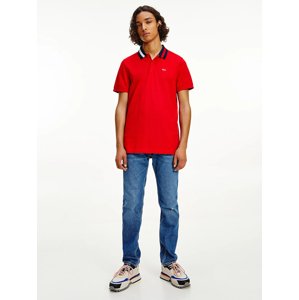 Tommy Jeans pánské červené polo triko - M (XNL)