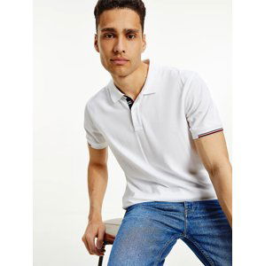 Tommy Hilfiger pánské bílé polo tričko - XXL (YBR)