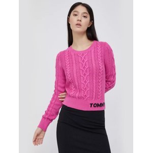Tommy Jeans dámský růžový svetr