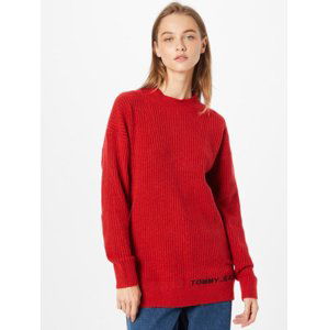 Tommy Jeans dámský červený svetr LOFTY TURTLENECK