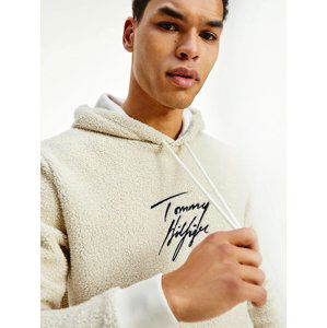 Tommy Hilfiger pánská smetanová mikina s kapucí - XL (AC1)