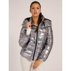 Guess dámská stříbrná bunda - L (SLVR)