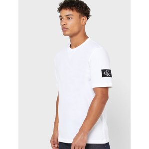 Calvin Klein pánské bílé tričko Badge - S (YAF)