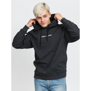 Tommy Jeans pánská tmavě šedá mikina STRAIGHT LOGO - L (BDS)