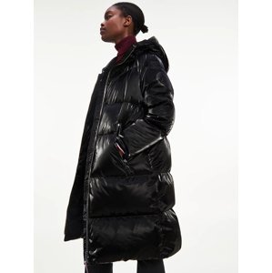 Tommy Hilfiger dámský černý lesklý péřový kabát - XS (BDS)