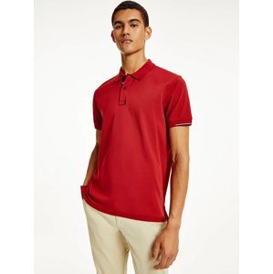 Tommy Hilfiger pánské tmavě červené polo tričko - XL (XIT)