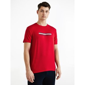 Tommy Hilfiger pánské červené tričko - L (XLG)