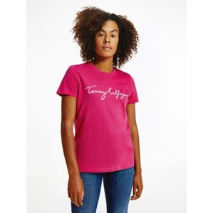 Tommy Hilfiger dámské růžové tričko - M (TZO)