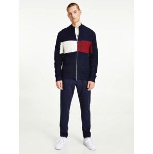 Tommy Hilfiger pánský tmavě modrý svetr Colorblock - M (0GY)