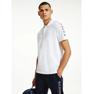 Tommy Hilfiger pánské bílé polo Sleeve logo - L (YBR)