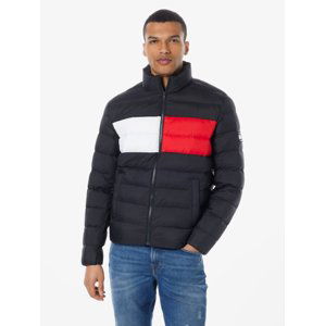 Tommy Jeans pánská černá bunda ESSENTIAL FLAG - XL (BDS)