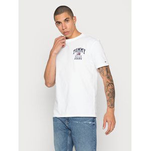 Tommy Jeans pánské bílé triko HOMESPUN COLLEGE - S (YBR)