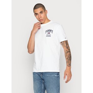 Tommy Jeans pánské bílé triko HOMESPUN COLLEGE - XL (YBR)