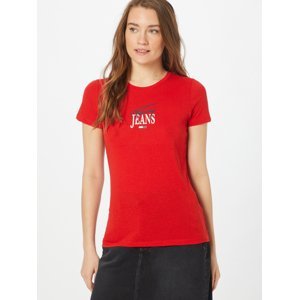Tommy Jeans dámské červené triko - L (XNL)