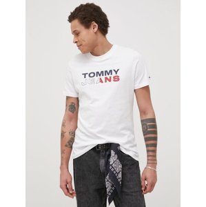 Tommy Jeans pánské bílé triko - M (YBR)
