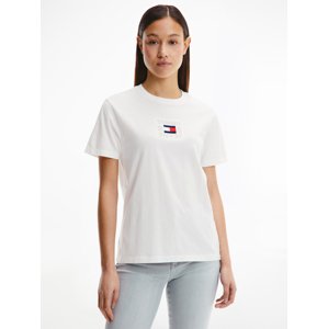 Tommy Jeans dámské bílé triko TIMELESS BOX - XS (YBL)