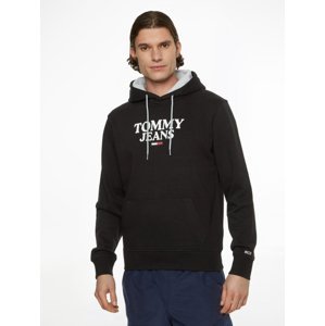 Tommy Jeans pánská černá mikina ENTRY HOODIE - XL (BDS)
