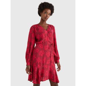 Tommy Hilfiger dámské červené vzorované šaty - 34 (0JV)