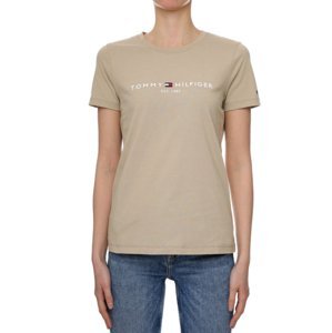 Tommy Hilfiger dámské béžové tričko - L (AEG)