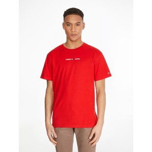 Tommy Jeans pánské červené triko - XL (XNL)