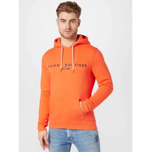 Tommy Hilfiger pánská korálová mikina Logo Hoody - M (XMV)