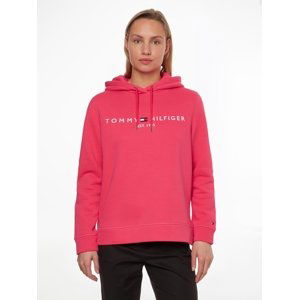 Tommy Hilfiger dámská růžová mikina s kapucí Hoodie - L (TZR)