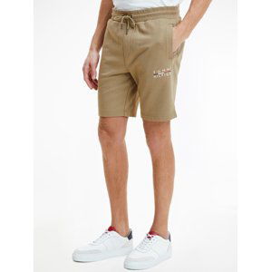 Tommy Hilfiger pánské khaki kraťasy Square logo - S (GXR)