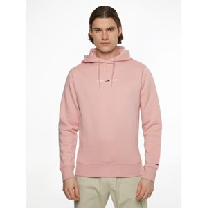 Tommy Jeans pánská růžová mikina LOGO HOODIE