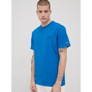 Tommy Jeans pánské modré tričko SIGNATURE - M (C22)
