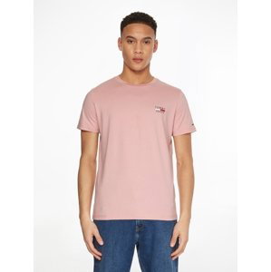 Tommy Jeans pánské růžové tričko CHEST LOGO - M (TH9)