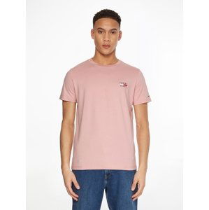 Tommy Jeans pánské růžové tričko CHEST LOGO - L (TH9)