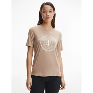 Tommy Hilfiger dámské béžové tričko - S (AEG)