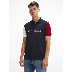 Tommy Hilfiger pánské tmavě modré polo Colorblock