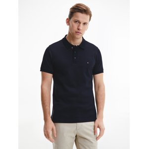 Tommy Hilfiger pánské tmavě modré polo triko Bubble structure - XXL (DW5)