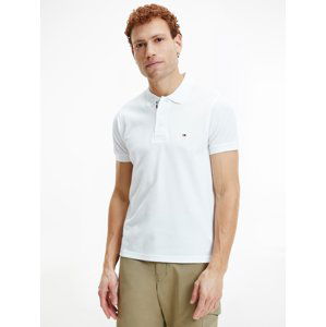 Tommy Hilfiger pánské bílé polo triko Bubble structure - XXL (YBR)