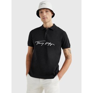 Tommy Hilfiger pánské černé polo Signature - L (BDS)