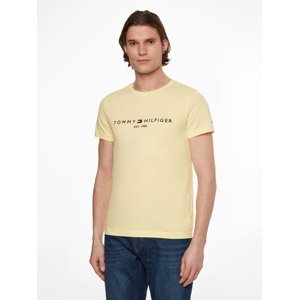 Tommy Hilfiger pánské žluté triko Logo - S (ZHF)