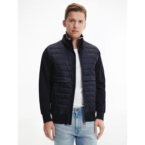 Tommy Hilfiger pánská tmavě modrá mikina Mix media zip - XXL (DW5)