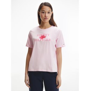 Tommy Hilfiger dámské růžové tričko - S (TPD)