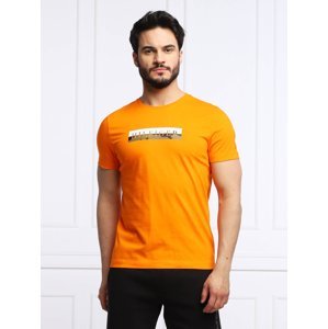 Tommy Hilfiger pánské oranžové tričko - L (SGH)