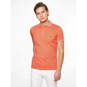 Tommy Hilfiger pánské oranžové polo triko Mouline - M (0KP)