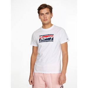 Tommy Jeans pánské bílé triko - L (YBR)