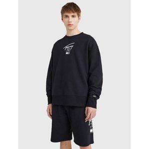 Tommy Jeans pánská černá mikina MODERN ESSENTIAL SIG CREW