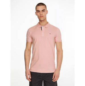 Tommy Jeans pánské růžové polo tričko - L (TH9)