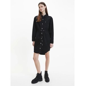 Calvin Klein dámké černé košilové šaty. - XL (1BY)