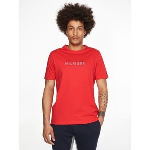 Tommy Hilfiger pánské červené triko Linear - XXL (XK3)